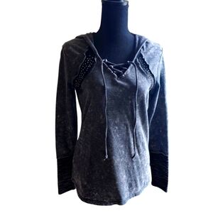 Venus Size Small Mixed Media Distressed Look Hoodie